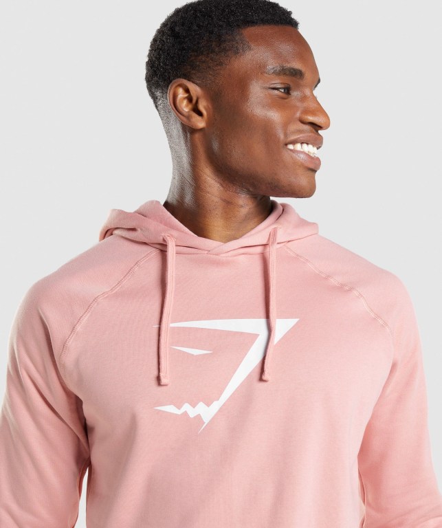 Gymshark Sharkhead Infill Men's Hoodies Pink | UAE-71PSJC