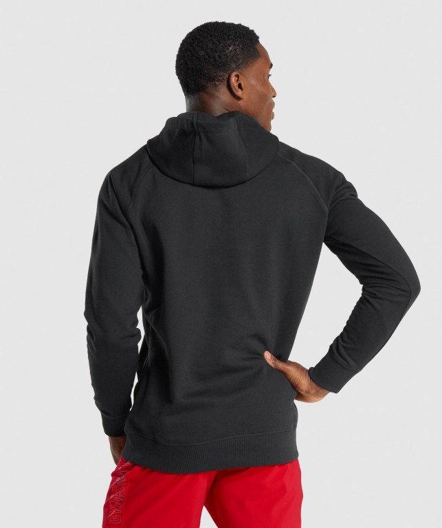 Gymshark Sharkhead Infill Men's Hoodies Black | UAE-82PMWN