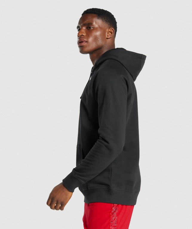 Gymshark Sharkhead Infill Men's Hoodies Black | UAE-82PMWN