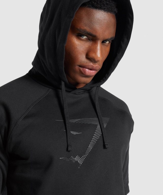 Gymshark Sharkhead Infill Men's Hoodies Black | UAE-82PMWN