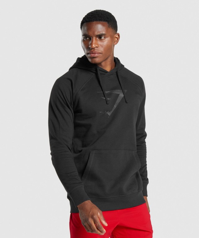 Gymshark Sharkhead Infill Men\'s Hoodies Black | UAE-82PMWN