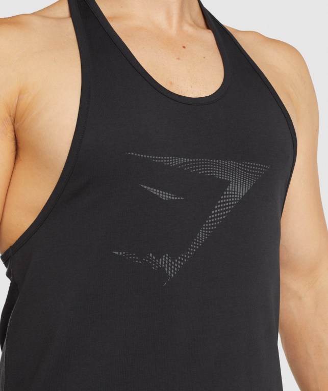 Gymshark Sharkhead Infill Men's Tank Tops Black | UAE-65GBZA