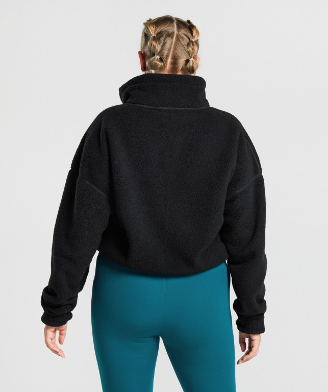 Gymshark Sherpa Women's Jackets Black | UAE-72MAVB