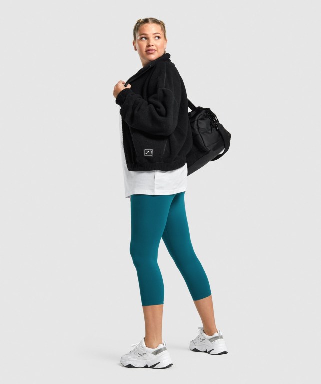 Gymshark Sherpa Women's Jackets Black | UAE-72MAVB