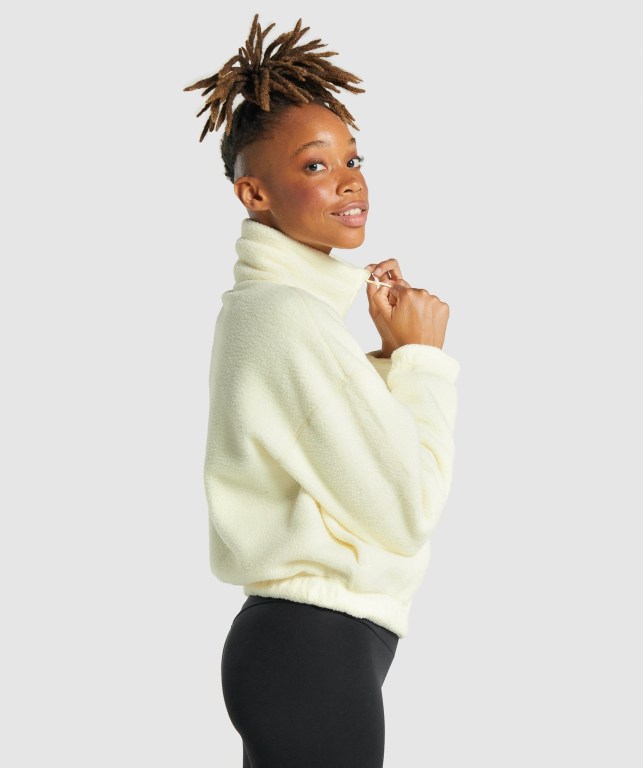 Gymshark Sherpa Women's Jackets Yellow | UAE-05SBTP