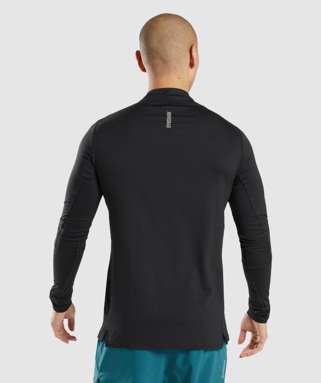 Gymshark Speed 1/4 Zip Men's Hoodies Black | UAE-13TGSO