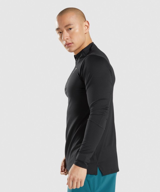 Gymshark Speed 1/4 Zip Men's Hoodies Black | UAE-13TGSO