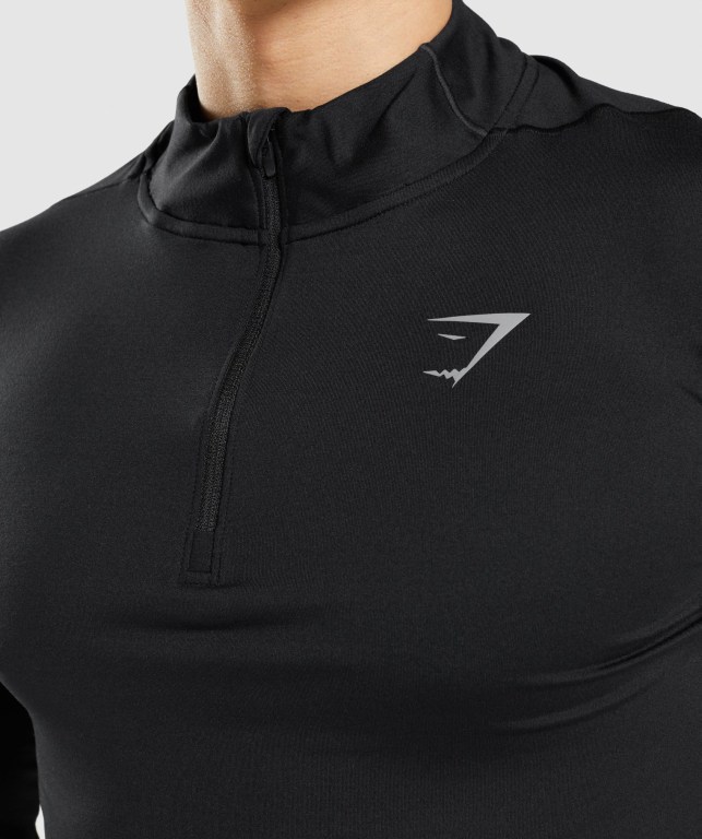 Gymshark Speed 1/4 Zip Men's Hoodies Black | UAE-13TGSO