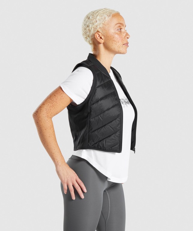 Gymshark Speed Gilet Women's Jackets Black | UAE-07BXNU