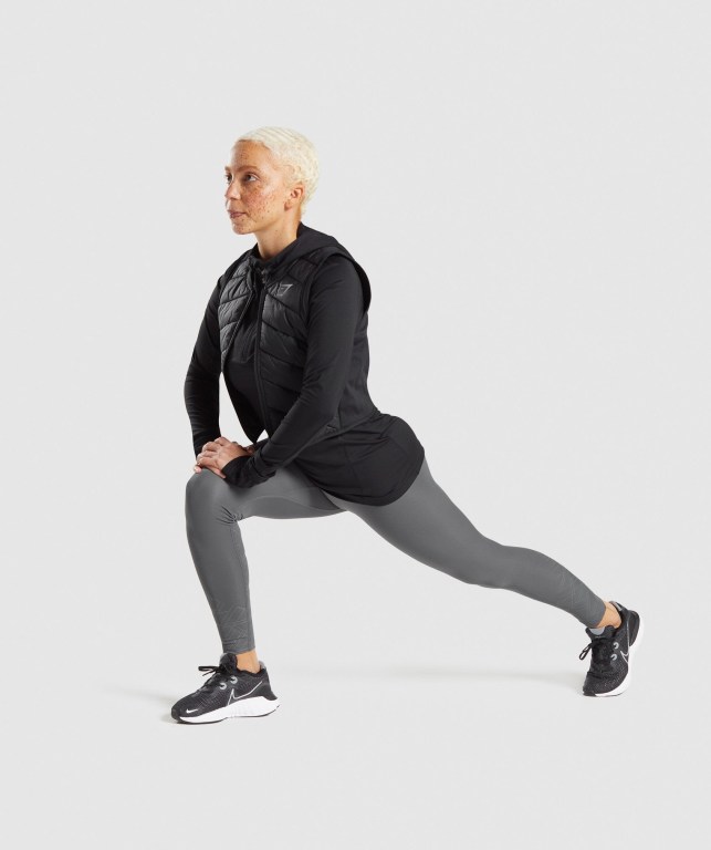 Gymshark Speed Gilet Women's Jackets Black | UAE-07BXNU