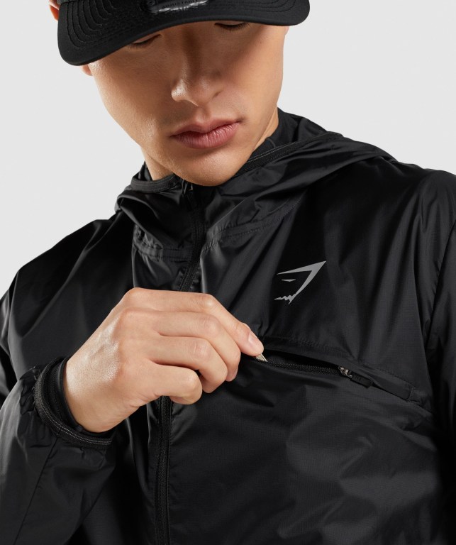 Gymshark Speed Men's Jackets Black | UAE-84EBFP