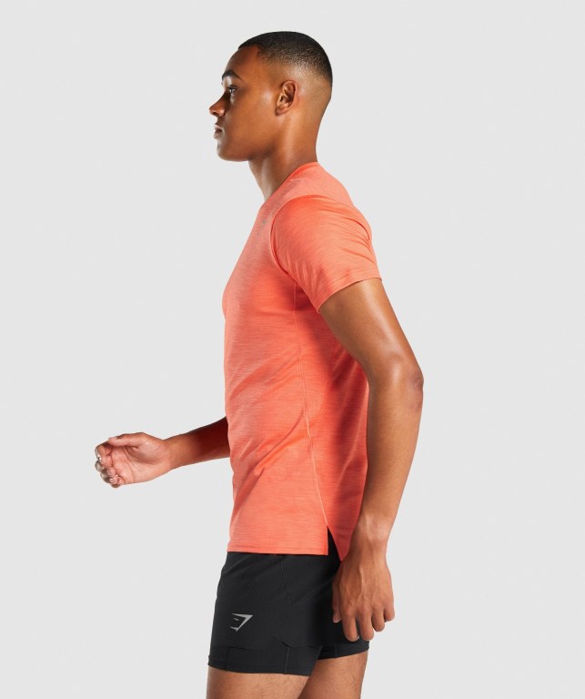 Gymshark Speed Men's T Shirts Orange | UAE-08IHAO