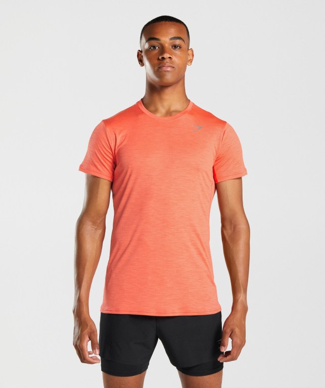 Gymshark Speed Men\'s T Shirts Orange | UAE-08IHAO