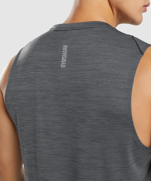 Gymshark Speed Men's Tank Tops Black / Grey | UAE-98RSYQ