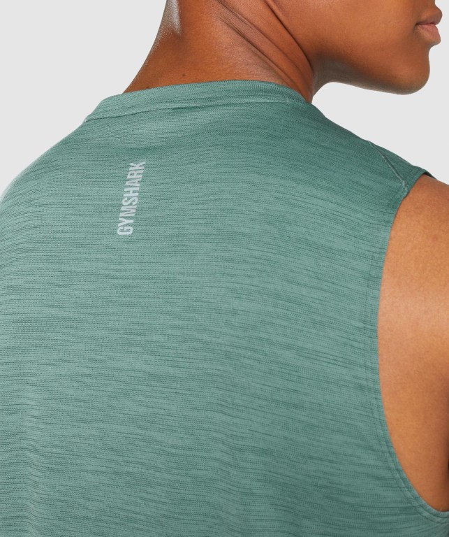 Gymshark Speed Men's Tank Tops Dark Green | UAE-78ZWQD