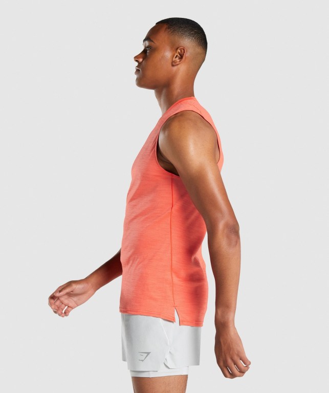 Gymshark Speed Men's Tank Tops Orange | UAE-45RGPJ