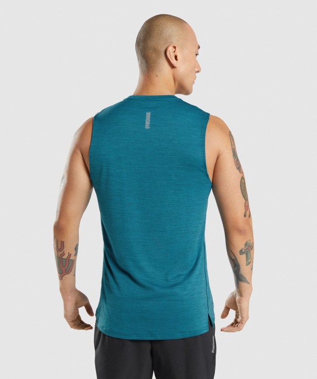 Gymshark Speed Men's Tank Tops Turquoise / Turquoise | UAE-37YNWT