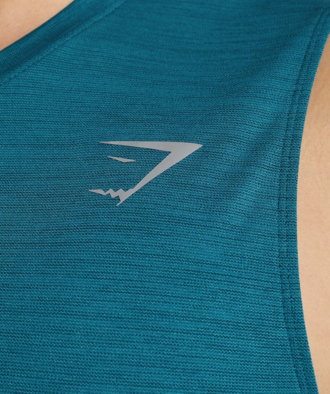 Gymshark Speed Men's Tank Tops Turquoise / Turquoise | UAE-37YNWT