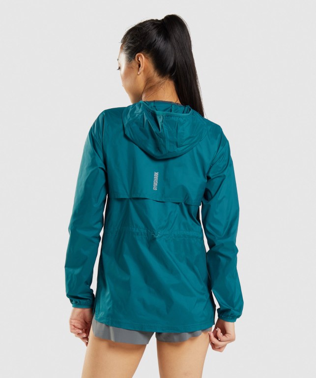 Gymshark Speed Windbreaker Women's Jackets Turquoise | UAE-17HFUA