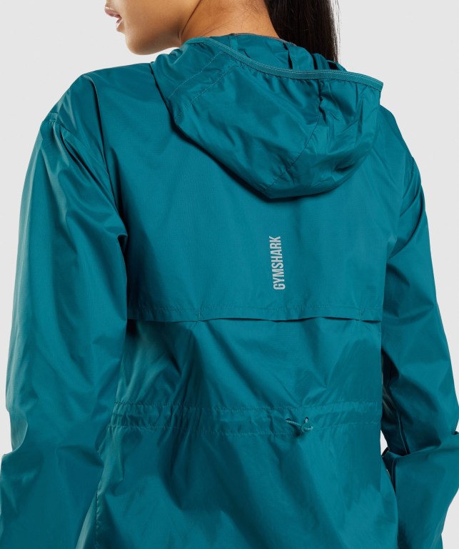 Gymshark Speed Windbreaker Women's Jackets Turquoise | UAE-17HFUA