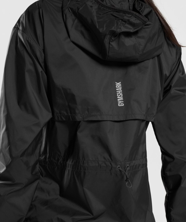 Gymshark Speed Windbreaker Women's Jackets Black | UAE-41OZFP