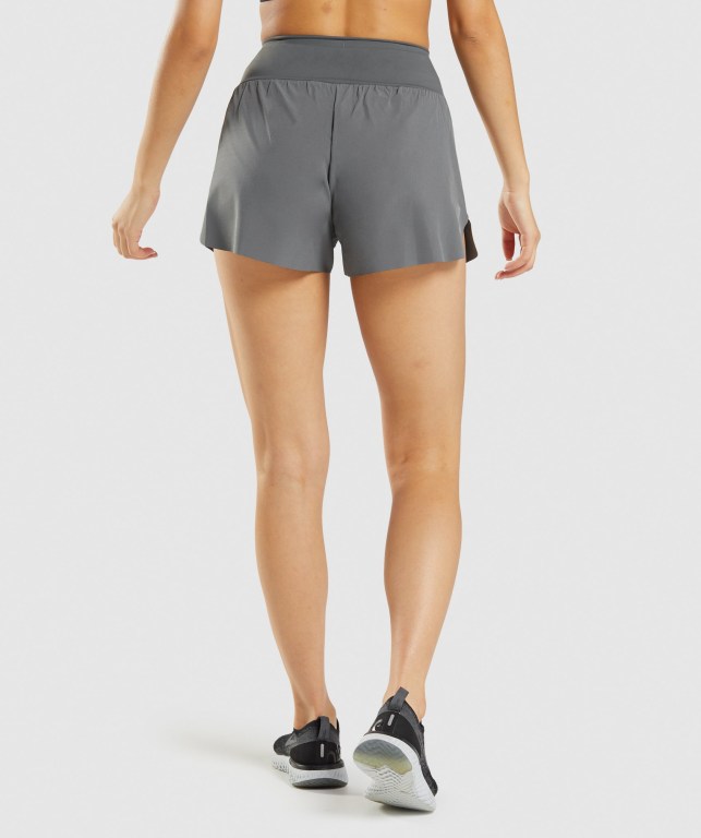 Gymshark Speed Women's Shorts Grey | UAE-24VPYA