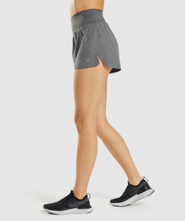 Gymshark Speed Women's Shorts Grey | UAE-24VPYA