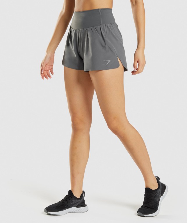 Gymshark Speed Women\'s Shorts Grey | UAE-24VPYA