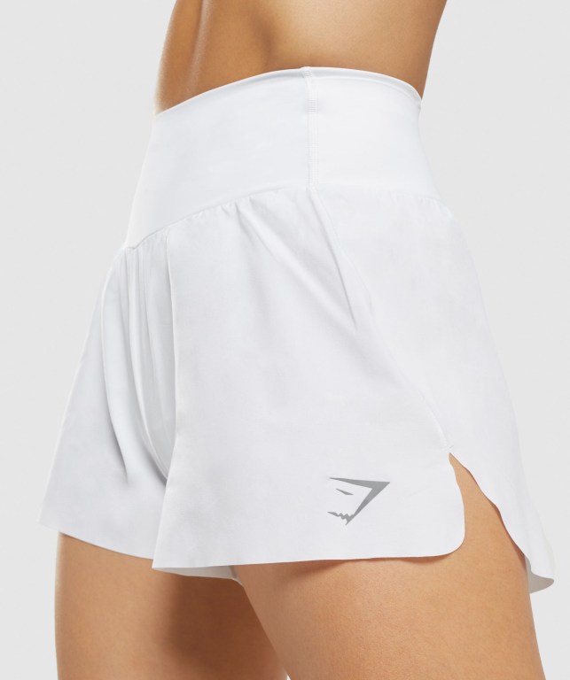 Gymshark Speed Women's Shorts White | UAE-12OANQ