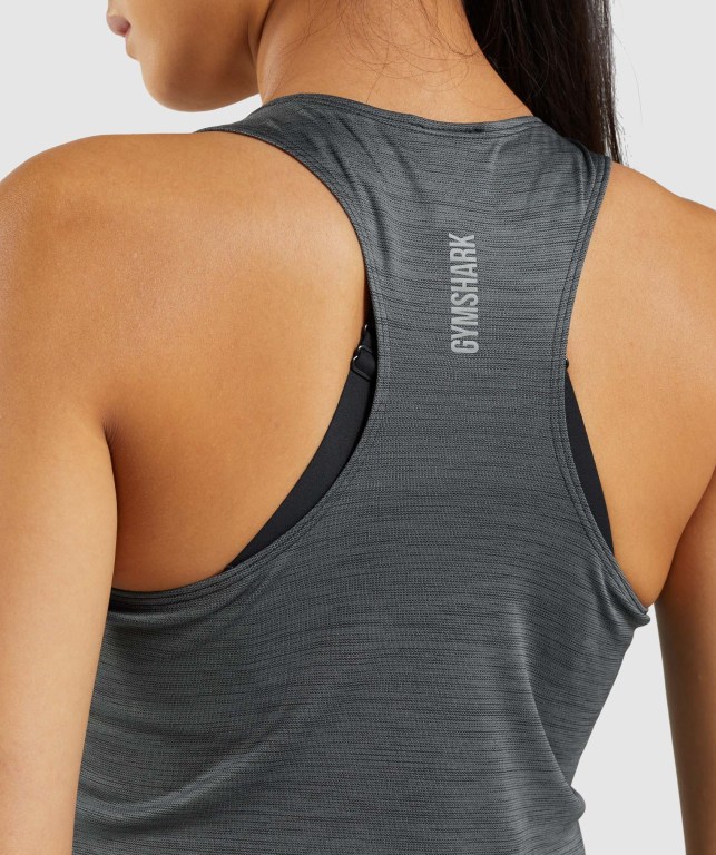 Gymshark Speed Women's Tank Tops Black / Grey | UAE-72MPQU