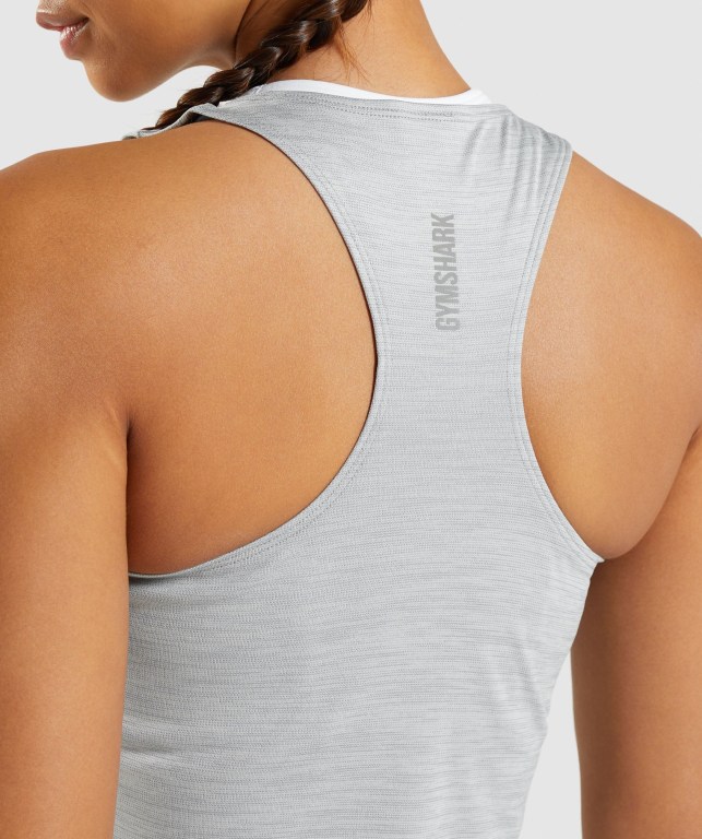 Gymshark Speed Women's Tank Tops Grey / Green | UAE-78NRHM