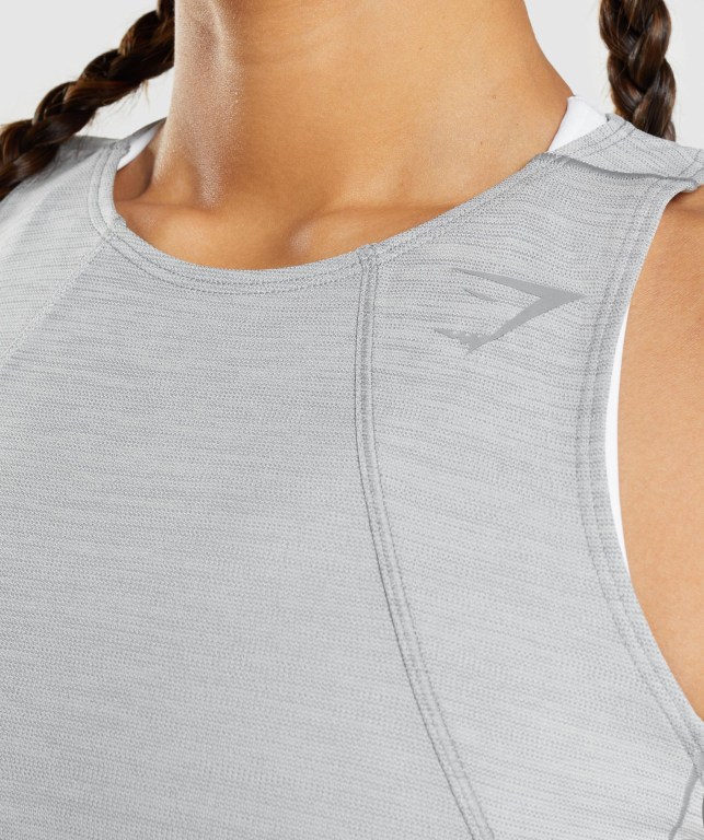 Gymshark Speed Women's Tank Tops Grey / Green | UAE-78NRHM