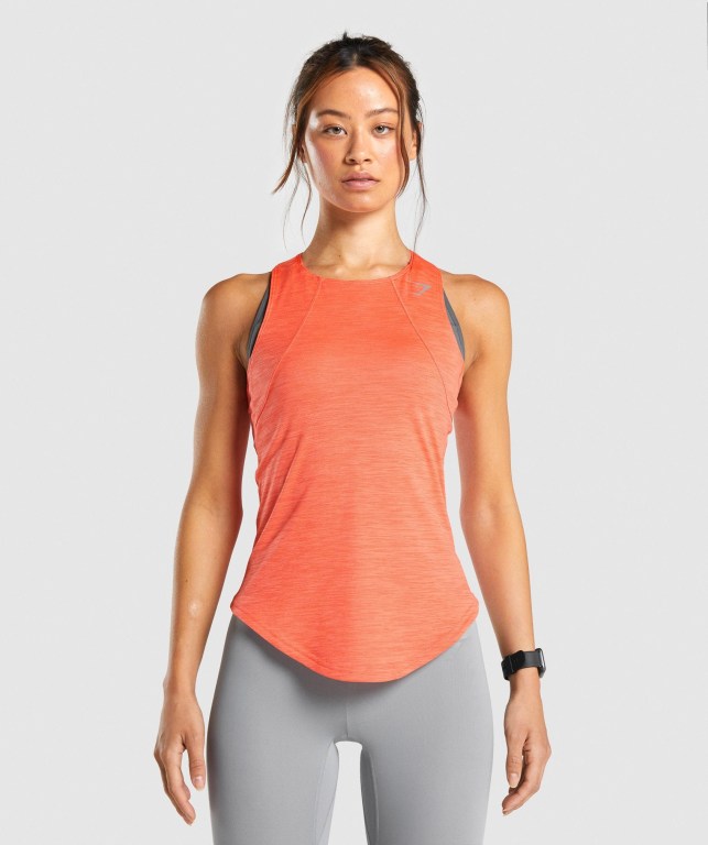 Gymshark Speed Women\'s Tank Tops Orange | UAE-52YXMR