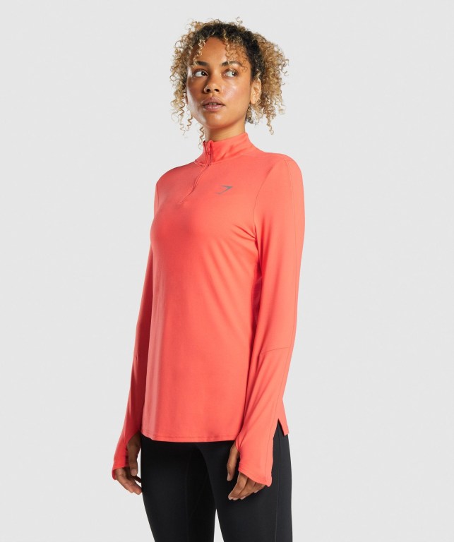 Gymshark Speed Zip-Up Women's Hoodies Orange | UAE-61CNAB