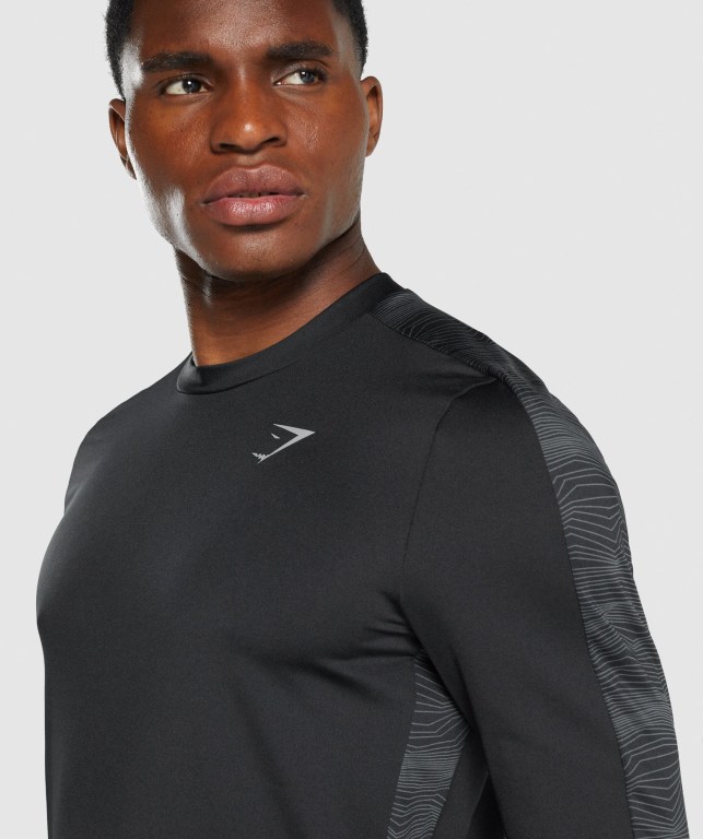 Gymshark Sport Crew Men's T Shirts Black | UAE-12MVED