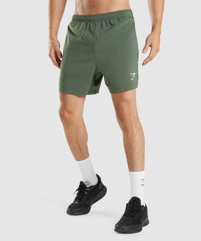 Gymshark Sport Men\'s Shorts Green | UAE-65SBZL