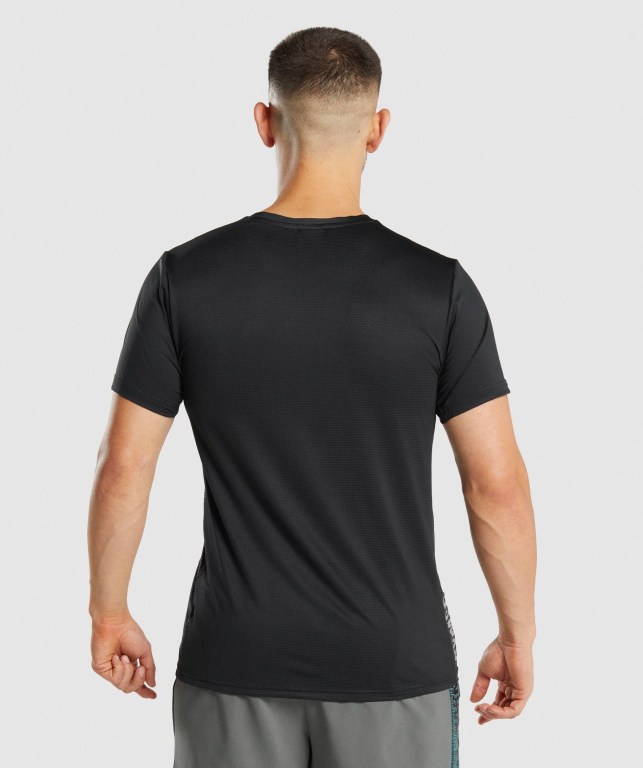 Gymshark Sport Men's T Shirts Black | UAE-39EIZM