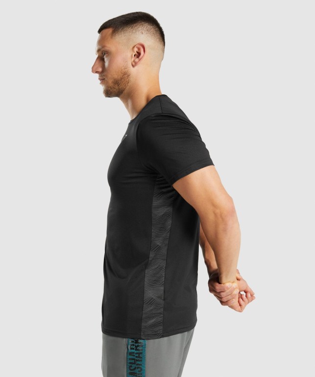 Gymshark Sport Men's T Shirts Black | UAE-39EIZM