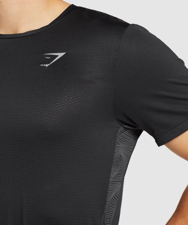 Gymshark Sport Men's T Shirts Black | UAE-39EIZM