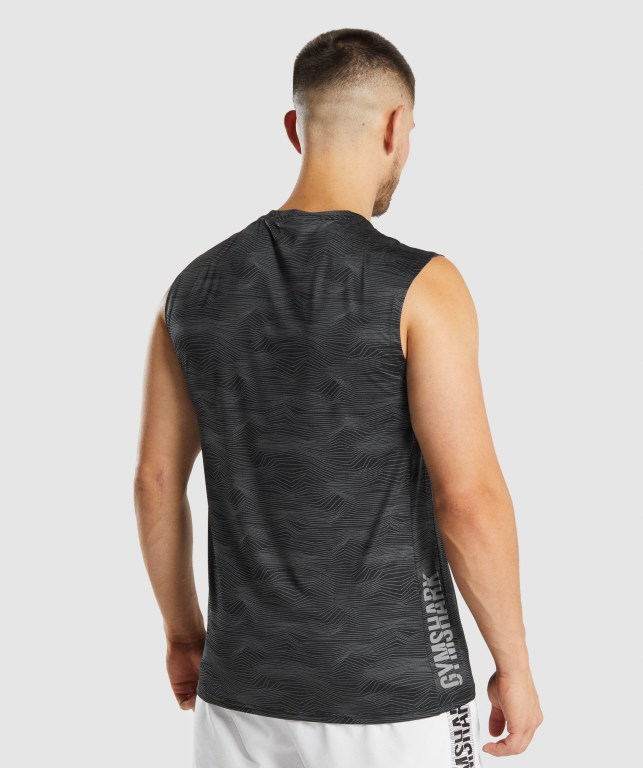 Gymshark Sport Men's Tank Tops Black | UAE-13TQDB