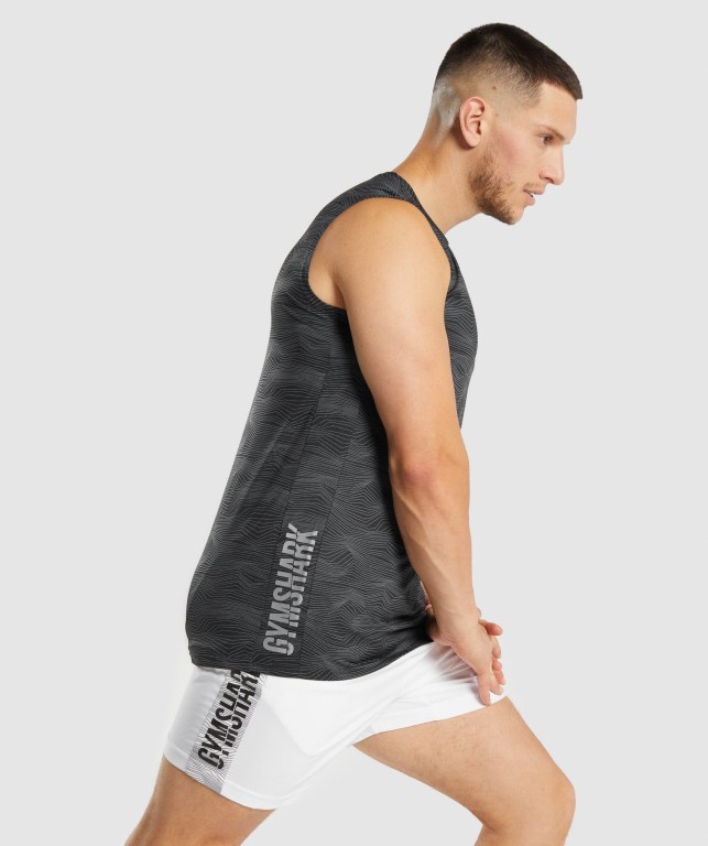 Gymshark Sport Men's Tank Tops Black | UAE-13TQDB