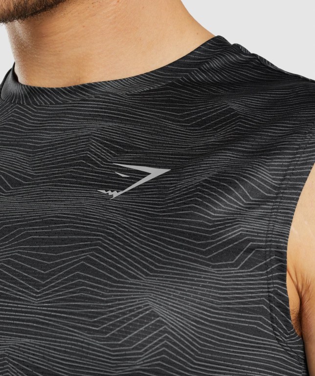 Gymshark Sport Men's Tank Tops Black | UAE-13TQDB