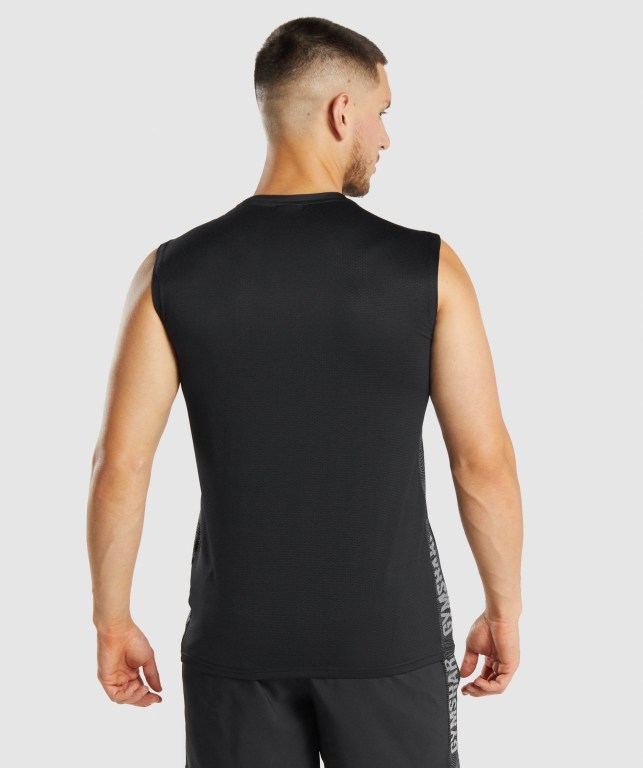 Gymshark Sport Men's Tank Tops Black | UAE-80MJOW