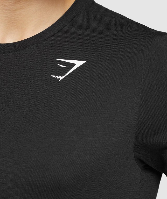 Gymshark Sports Men's T Shirts Black | UAE-19WMRF