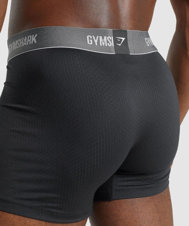 Gymshark Sports Tech Boxers 2pk Men's Underwear Black | UAE-64XSNE