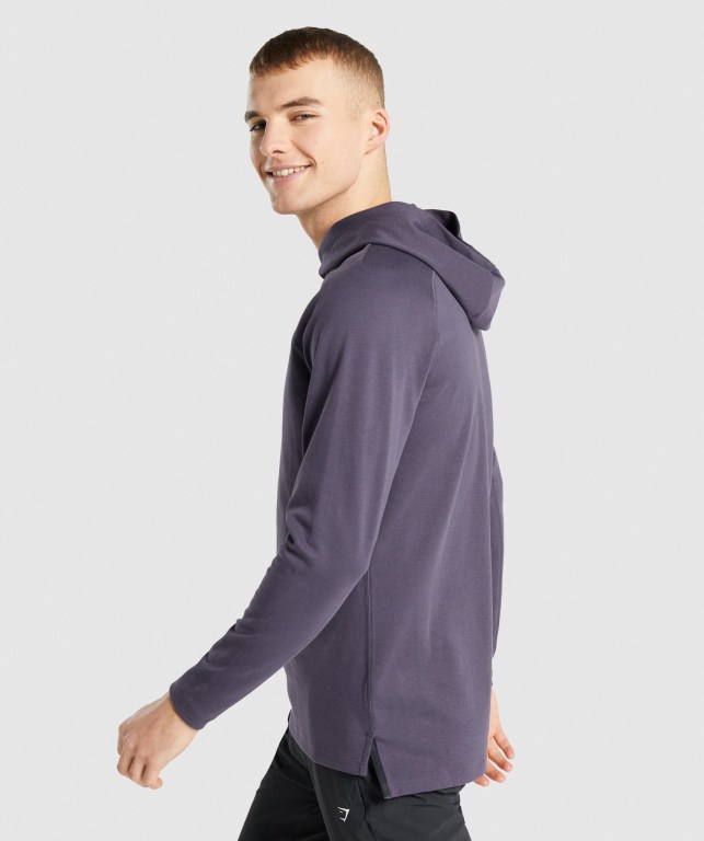 Gymshark Studio Men's Hoodies Dark Purple | UAE-12KJYS