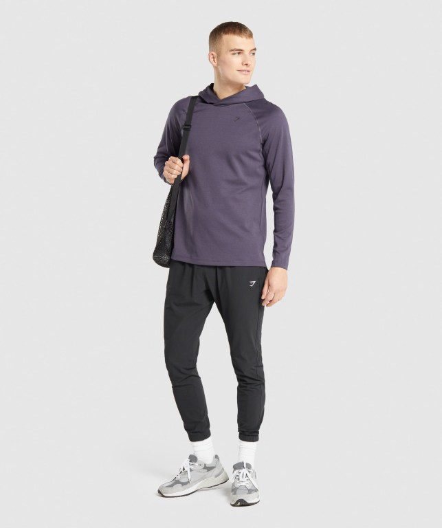 Gymshark Studio Men's Hoodies Dark Purple | UAE-12KJYS