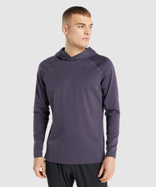 Gymshark Studio Men\'s Hoodies Dark Purple | UAE-12KJYS