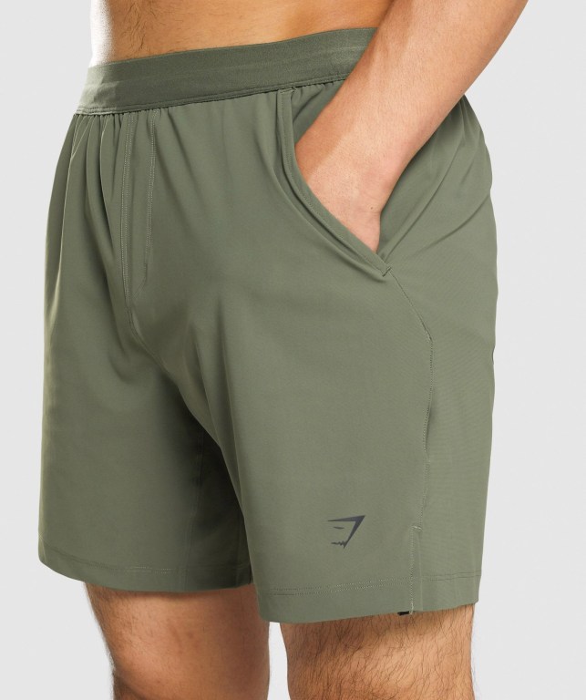 Gymshark Studio Men's Shorts Green | UAE-47SCKU