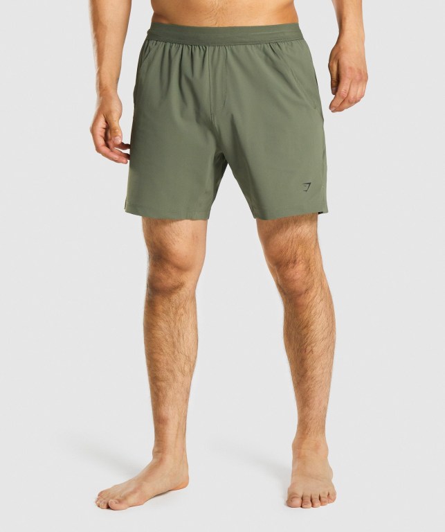 Gymshark Studio Men\'s Shorts Green | UAE-47SCKU